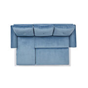 Blue velvet sleeper sofa bed convertible sectional sofa couch additional photo 5 of 17