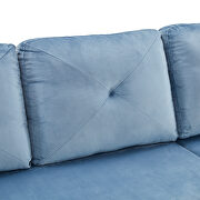 Blue velvet sleeper sofa bed convertible sectional sofa couch by La Spezia additional picture 7