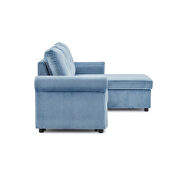 Blue velvet sleeper sofa bed convertible sectional sofa couch by La Spezia additional picture 9