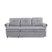 Gray velvet sleeper sofa bed convertible sectional sofa couch by La Spezia additional picture 16