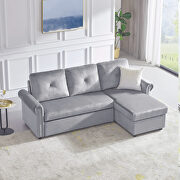 Gray velvet sleeper sofa bed convertible sectional sofa couch by La Spezia additional picture 17