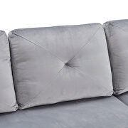 Gray velvet sleeper sofa bed convertible sectional sofa couch additional photo 5 of 16