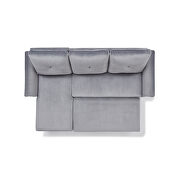 Gray velvet sleeper sofa bed convertible sectional sofa couch by La Spezia additional picture 6