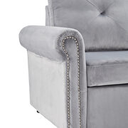 Gray velvet sleeper sofa bed convertible sectional sofa couch by La Spezia additional picture 7