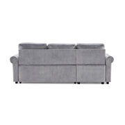 Gray velvet sleeper sofa bed convertible sectional sofa couch by La Spezia additional picture 8