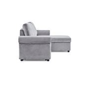 Gray velvet sleeper sofa bed convertible sectional sofa couch by La Spezia additional picture 10