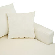 Elegant cream velvet upholstery l-shape sectional sofa with ottoman by La Spezia additional picture 13