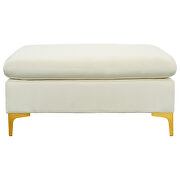 Elegant cream velvet upholstery l-shape sectional sofa with ottoman by La Spezia additional picture 16