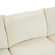 Elegant cream velvet upholstery l-shape sectional sofa with ottoman by La Spezia additional picture 5