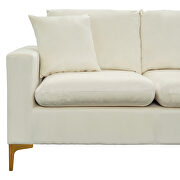 Elegant cream velvet upholstery l-shape sectional sofa with ottoman by La Spezia additional picture 9