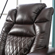Brown metal and wood power motion recliner with usb charging port and 360° swivel tray table by La Spezia additional picture 9