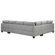 Light gray linen oversized sectional u-shaped sofa with storage ottoman by La Spezia additional picture 4