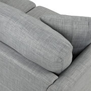 Light gray linen oversized sectional u-shaped sofa with storage ottoman by La Spezia additional picture 9