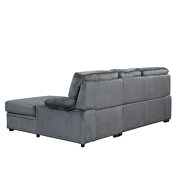 Gray fabric upholstery sleeper sectional sofa with storage chaise and cup holder by La Spezia additional picture 15