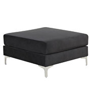 Black velvet fabric reversible chaise u-shaped sofa with ottoman by La Spezia additional picture 13