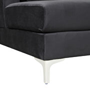 Black velvet fabric reversible chaise u-shaped sofa with ottoman by La Spezia additional picture 14