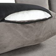 Gray velvet fabric reversible chaise u-shaped sofa with ottoman by La Spezia additional picture 2