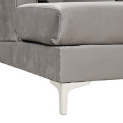 Gray velvet fabric reversible chaise u-shaped sofa with ottoman by La Spezia additional picture 12