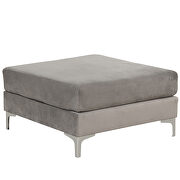 Gray velvet fabric reversible chaise u-shaped sofa with ottoman by La Spezia additional picture 6