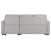 Gray linen fabric modern padded sofa bed with storage chaise by La Spezia additional picture 11