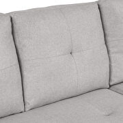 Gray linen fabric modern padded sofa bed with storage chaise by La Spezia additional picture 3