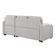 Gray linen fabric modern padded sofa bed with storage chaise by La Spezia additional picture 9