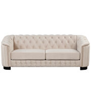 Beige velvet upholstery mid-century modern sofa by La Spezia additional picture 4