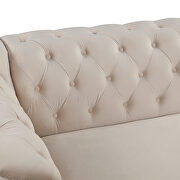 Beige velvet upholstery mid-century modern sofa by La Spezia additional picture 5