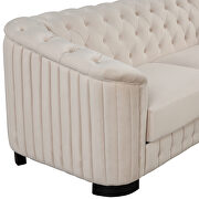 Beige velvet upholstery mid-century modern sofa by La Spezia additional picture 7