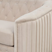 Beige velvet upholstery mid-century modern loveseat by La Spezia additional picture 2