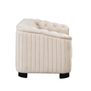 Beige velvet upholstery mid-century modern loveseat by La Spezia additional picture 3