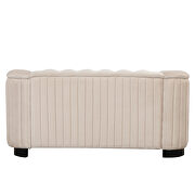 Beige velvet upholstery mid-century modern loveseat by La Spezia additional picture 6