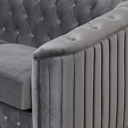 Gray velvet upholstery mid-century modern sofa by La Spezia additional picture 2