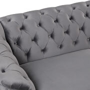 Gray velvet upholstery mid-century modern sofa by La Spezia additional picture 12