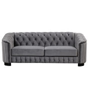 Gray velvet upholstery mid-century modern sofa by La Spezia additional picture 14