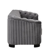 Gray velvet upholstery mid-century modern sofa by La Spezia additional picture 7