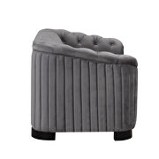 Gray velvet upholstery mid-century modern loveseat by La Spezia additional picture 2