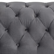 Gray velvet upholstery mid-century modern loveseat by La Spezia additional picture 4