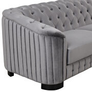 Gray velvet upholstery mid-century modern loveseat by La Spezia additional picture 7