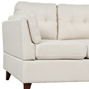 Beige linen fabric l-shape sectional sofa with lounge chaise by La Spezia additional picture 2