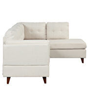 Beige linen fabric l-shape sectional sofa with lounge chaise by La Spezia additional picture 3