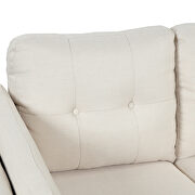 Beige linen fabric l-shape sectional sofa with lounge chaise by La Spezia additional picture 6