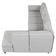 Gray linen fabric l-shape sectional sofa with lounge chaise by La Spezia additional picture 12