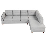Gray linen fabric l-shape sectional sofa with lounge chaise by La Spezia additional picture 19