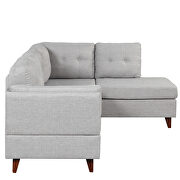 Gray linen fabric l-shape sectional sofa with lounge chaise by La Spezia additional picture 3