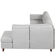 Gray linen fabric l-shape sectional sofa with lounge chaise by La Spezia additional picture 7