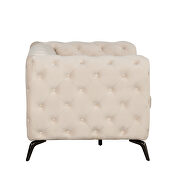 Beige velvet upholstery button tufted chair by La Spezia additional picture 8