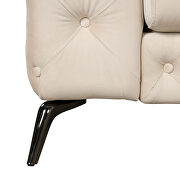 Beige velvet upholstery button tufted chair by La Spezia additional picture 9
