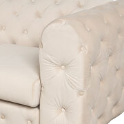 Beige velvet upholstery button tufted chair by La Spezia additional picture 10