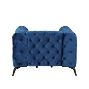 Blue velvet upholstery button tufted chair by La Spezia additional picture 3